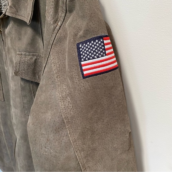 Patriotic Marines Leather Jacket Faux Sherpa Lined Bradford Exchange Military XL - Picture 12 of 14